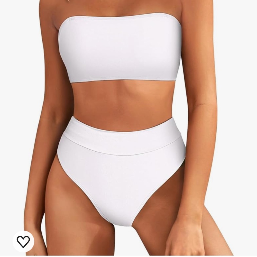 Pink Queen - High Waist Bikini  - White - XL